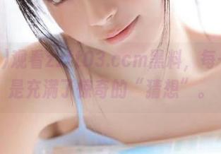 观看zztt03.ccm黑料，每一秒都是充满了惊奇的“猜想”。